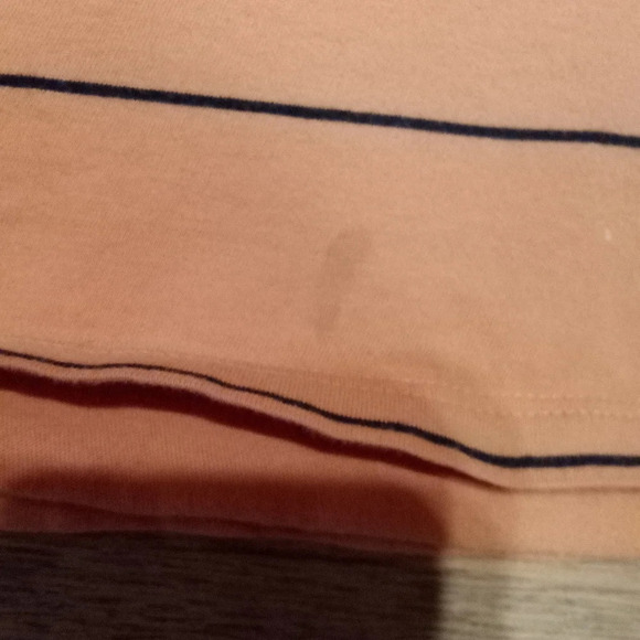 Lacoste T Shirt Size 6 Mens XL Orange Striped Casual Preppy - Picture 6 of 8